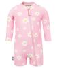 JAN & JUL Long Sleeve 1-pc UV Jumpsuit Rash Guard (Baby, Toddler)(Pink Daisy)