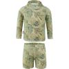 JAN & JUL Long Sleeve 2-pc UV Swim-Suit Set with Shorts (Baby, Toddler, Kids)(Jungle Safari)