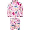JAN & JUL Long Sleeve 2-pc UV Swim-Suit Set with Shorts (Baby, Toddler, Kids)(Pink Mermaid)