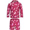 JAN & JUL Long Sleeve 2-pc UV Swim-Suit Set with Shorts (Baby, Toddler, Kids)(Pink Petal)