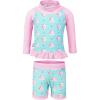 JAN & JUL Long Sleeve 2-pc UV Swim-Suit Set with Shorts (Baby, Toddler, Kids)(Watermelon)