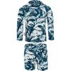 JAN & JUL Long Sleeve 2-pc UV Swim-Suit Set with Shorts (Baby, Toddler, Kids)(Wave Rider)