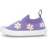 JAN & JUL Machine Washable Knit Shoes | Breathable Light-Weight Sneakers (Baby/Toddler/Little Kid)(Graphic Knit Shoes: Purple Daisy)
