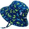 JAN & JUL Quick Dry Sun-Hat with Neck Flap for Swimming Boys’ Beach Hat(Dinoland)