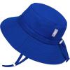 JAN & JUL Quick Dry Sun-Hat with Neck Flap for Swimming Boys’ Beach Hat(Marine Blue)