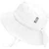 JAN & JUL Quick Dry Sun-Hat with Neck Flap for Swimming Boys’ Beach Hat(White)