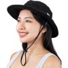 JAN & JUL Sun-hat for Women Men with UV Protection Cowboy Style (Jasper: Black, M)