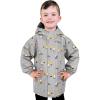 JAN & JUL Waterproof Fleece Lined Rain Jacket, Raincoat for Kids(Fleece-lined: Grey Construction)
