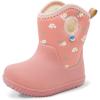 JAN & JUL Waterproof Insulated Winter Boots for Toddlers and Kids(Apricot Flower)