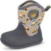 JAN & JUL Waterproof Insulated Winter Boots for Toddlers and Kids(Grey Construction)