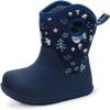 JAN & JUL Waterproof Insulated Winter Boots for Toddlers and Kids(Navy Forest)