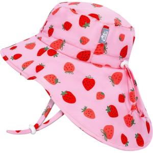 JAN & JUL 50+ UPF Quick-Dry Sun-Hats for Boys(Pink Strawberry)