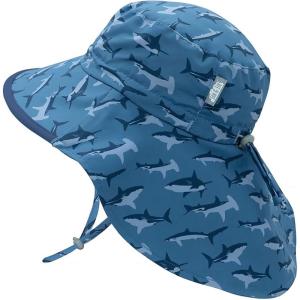 JAN & JUL 50+ UPF Quick-Dry Sun-Hats for Boys(Shark With Navy Trim)