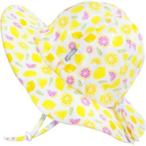 JAN & JUL Adjustable Cotton Floppy Sun Hat with 50+ UPF Protection for Girls(Lemons)