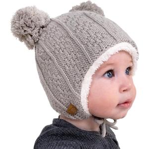 JAN & JUL Baby Toddler Kids Fall Winter Beanie Hat(Grey Bear)