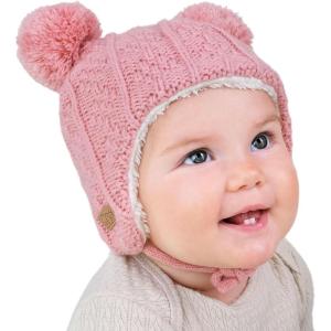 JAN & JUL Baby Toddler Kids Fall Winter Beanie Hat(Pink Bear)