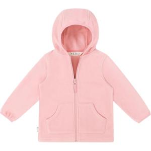 JAN & JUL Fleece Jacket with Stay-On Hood for Toddlers and Kids(Dusty Pink)