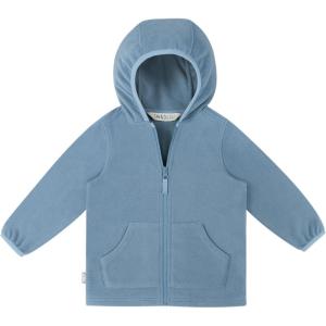 JAN & JUL Fleece Jacket with Stay-On Hood for Toddlers and Kids(Stormy Blue)