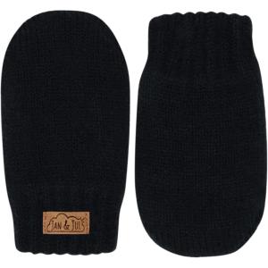 JAN & JUL Fleece Lined Knit Mittens for Baby and Toddler(Thumbless Mitten: Black)