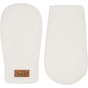 JAN & JUL Fleece Lined Knit Mittens for Baby and Toddler(Thumbless Mitten: Cream)