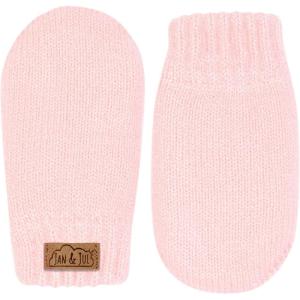 JAN & JUL Fleece Lined Knit Mittens for Baby and Toddler(Thumbless Mitten: Light Pink)