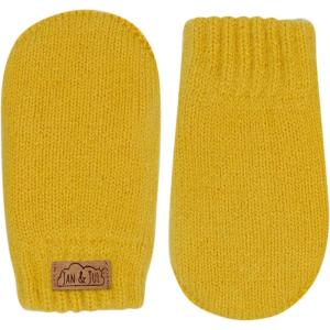 JAN & JUL Fleece Lined Knit Mittens for Baby and Toddler(Thumbless Mitten: Mustard)