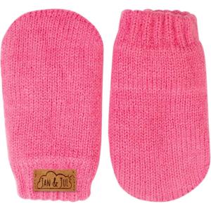 JAN & JUL Fleece Lined Knit Mittens for Baby and Toddler(Thumbless Mitten: Watermelon Pink)