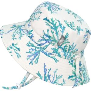 JAN & JUL Girls’ Adjustable Water Resistant Bucket Sun-hat 50+ UPF(Blue Coral)