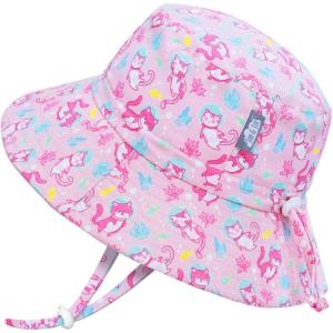 JAN & JUL Girls’ Adjustable Water Resistant Bucket Sun-hat 50+ UPF(Diving Cats)