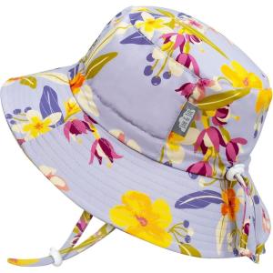 JAN & JUL Girls’ Adjustable Water Resistant Bucket Sun-hat 50+ UPF(Tropical Bloom)