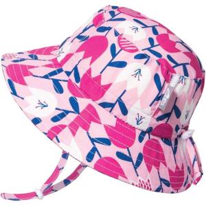 JAN & JUL Girls’ Adjustable Water Resistant Bucket Sun-hat 50+ UPF(Tulip)