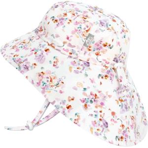 JAN & JUL Girls’ Grow-with-Me Cotton Xplorer Sun Hat with Large Brim(Pretty Petals)