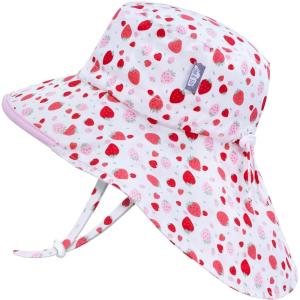 JAN & JUL Girls’ Grow-with-Me Cotton Xplorer Sun Hat with Large Brim(Strawberry)