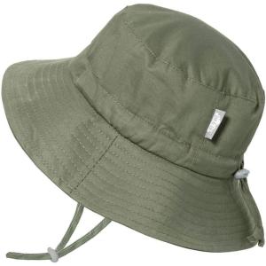 JAN & JUL Grow-with-Me Cotton Bucket Sun-Hat for Baby and Kids(Army Green)