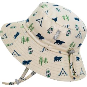 JAN & JUL Grow-with-Me Cotton Bucket Sun-Hat for Baby and Kids(Bear Camp)