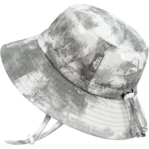 JAN & JUL Grow-with-Me Cotton Bucket Sun-Hat for Baby and Kids(Black Tie-dye)