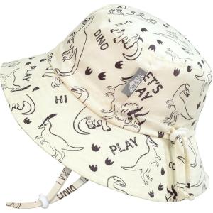 JAN & JUL Grow-with-Me Cotton Bucket Sun-Hat for Baby and Kids(Dino Play)