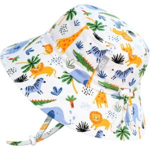 JAN & JUL Grow-with-Me Cotton Bucket Sun-Hat for Baby and Kids(Safari)