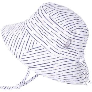 JAN & JUL Grow-with-Me Cotton Bucket Sun-Hat for Baby and Kids(White Waves)