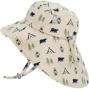 JAN & JUL Kids’ Adjustable Cotton Xplorer Sun Hat 50+ UPF(Bear Camp)