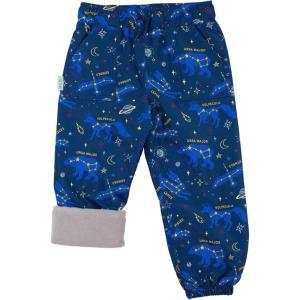 JAN & JUL Kids Toddlers Boys Girls Cozy Dry Water-Proof Rain Snow Pants(Fleece-lined: Constellations)