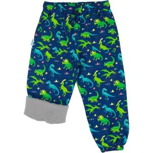 JAN & JUL Kids Toddlers Boys Girls Cozy Dry Water-Proof Rain Snow Pants(Fleece-lined: Dinoland)