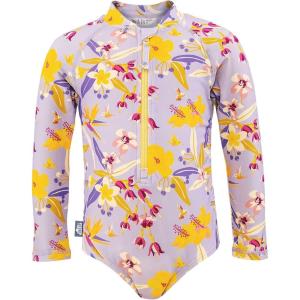 JAN & JUL Long Sleeve 1-pc Girls’ UV Swim-Suit Rash Guard (Baby, Toddler, Kids)(Tropical Bloom)