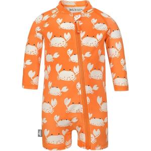 JAN & JUL Long Sleeve 1-pc UV Jumpsuit Rash Guard (Baby, Toddler)(Crabby Crab)
