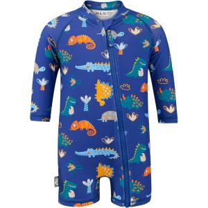 JAN & JUL Long Sleeve 1-pc UV Jumpsuit Rash Guard (Baby, Toddler)(Dino Buddies)
