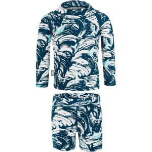 JAN & JUL Long Sleeve 2-pc UV Swim-Suit Set with Shorts (Baby, Toddler, Kids)(Wave Rider)