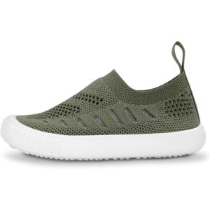 JAN & JUL Machine Washable Knit Shoes | Breathable Light-Weight Sneakers (Baby/Toddler/Little Kid)(Breeze Knit Shoes: Army Green)