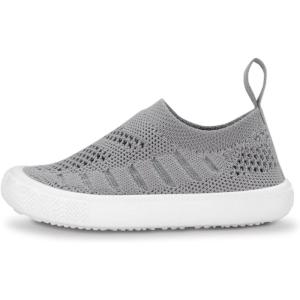 JAN & JUL Machine Washable Knit Shoes | Breathable Light-Weight Sneakers (Baby/Toddler/Little Kid)(Breeze Knit Shoes: Grey)