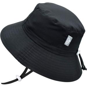JAN & JUL Quick Dry Sun-Hat with Neck Flap for Swimming Boys’ Beach Hat(Black)