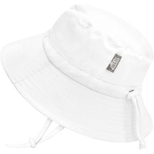 JAN & JUL Quick Dry Sun-Hat with Neck Flap for Swimming Boys’ Beach Hat(White)